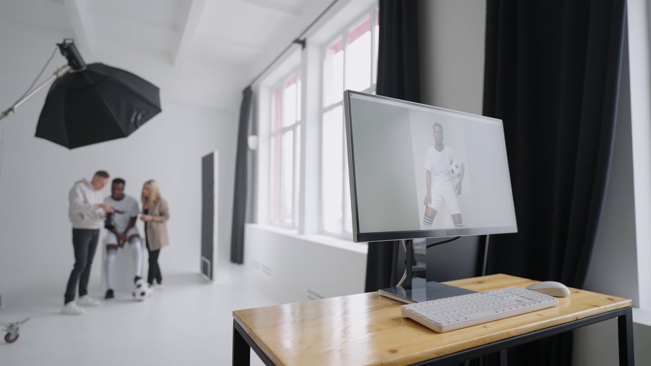 Wide view of the white cyclorama