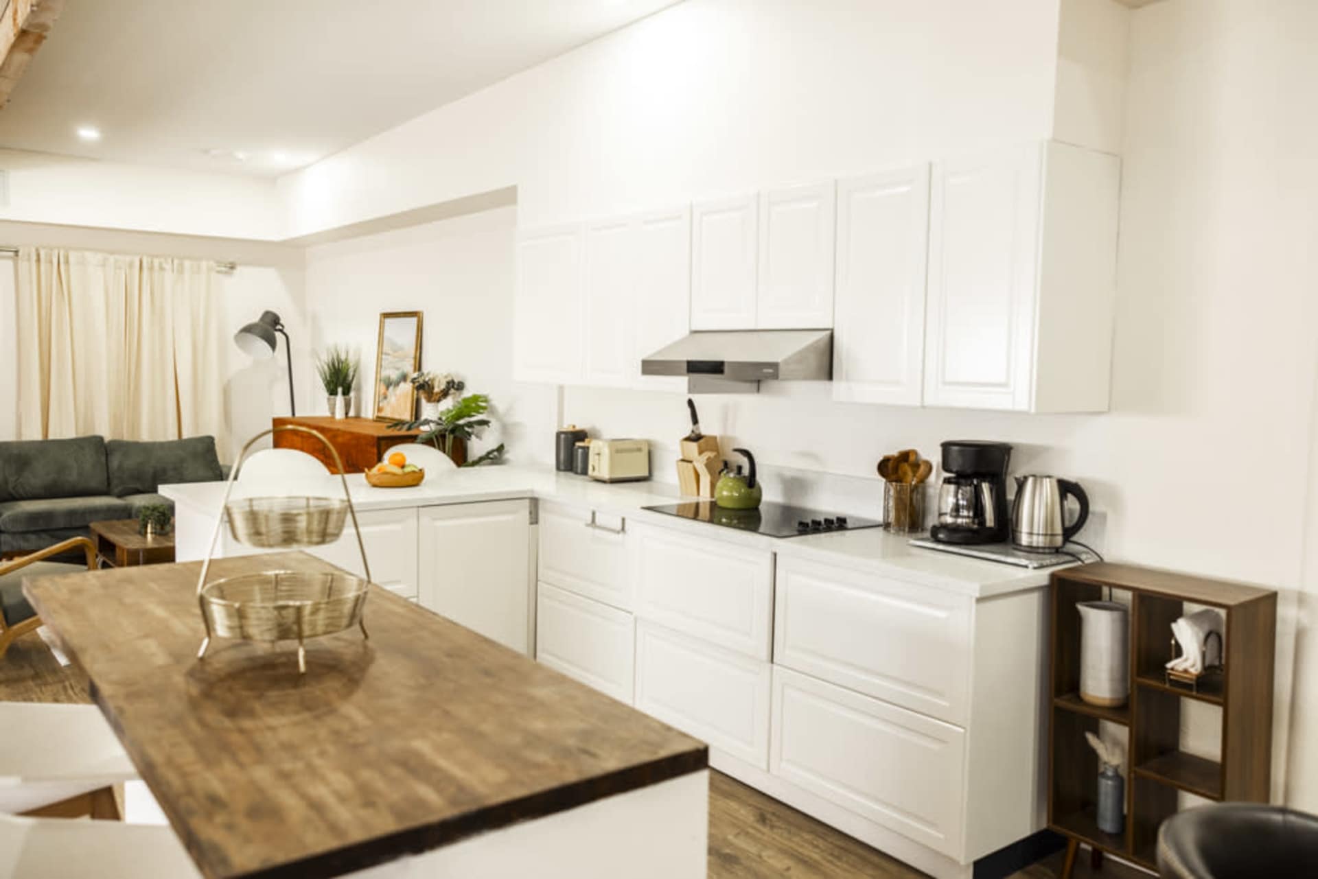 Kitchen detail with wood counter and appliances